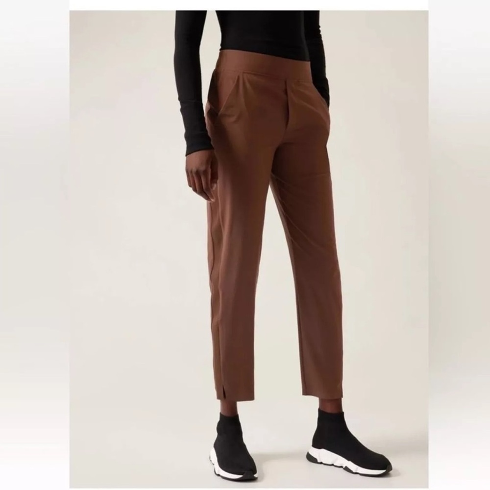Athleta Brooklyn Mid Rise Ankle Pant, Mahogany Brown, Size 8 Tall